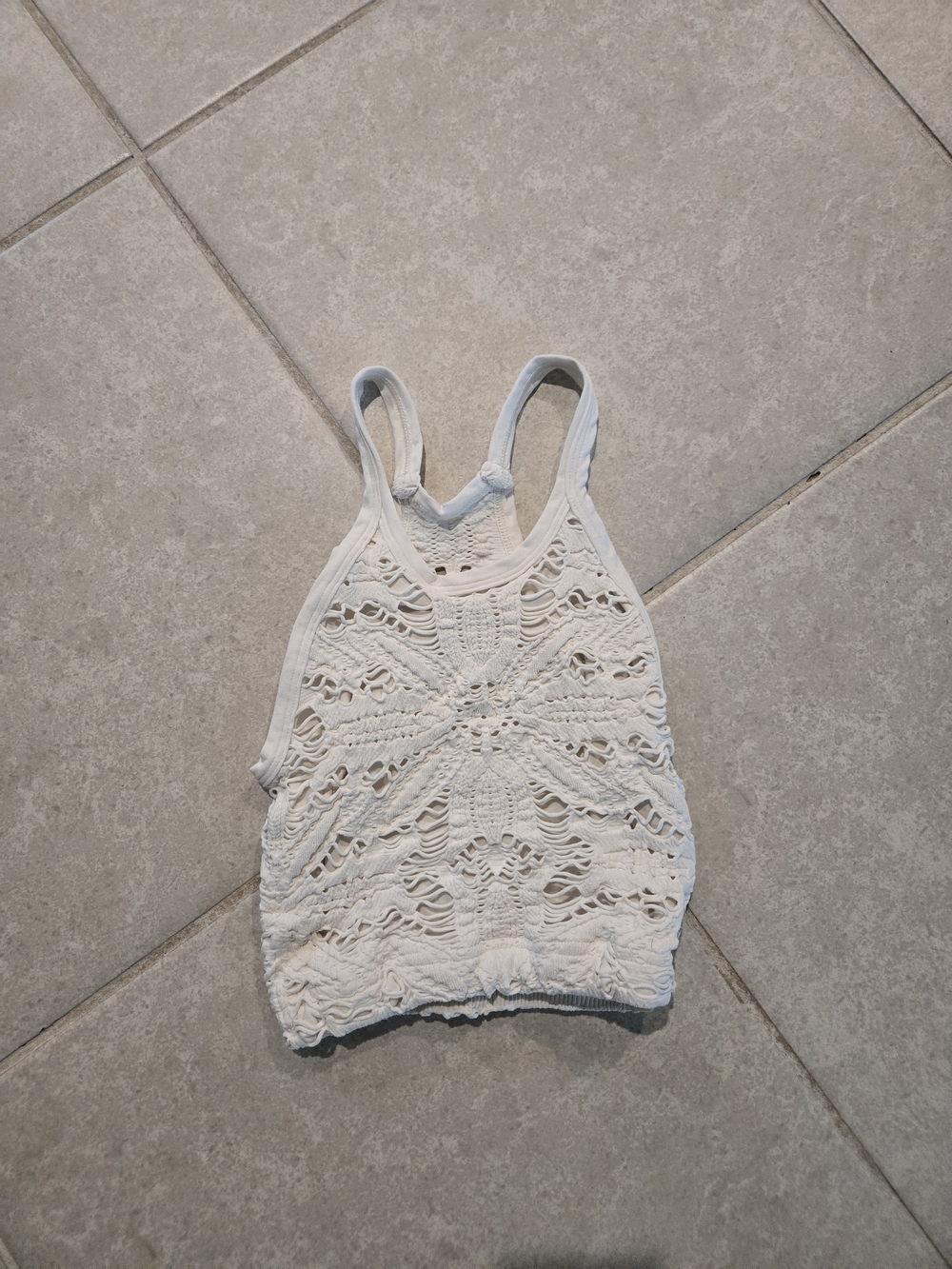 Fp Movement White Crochet Racerback Tank